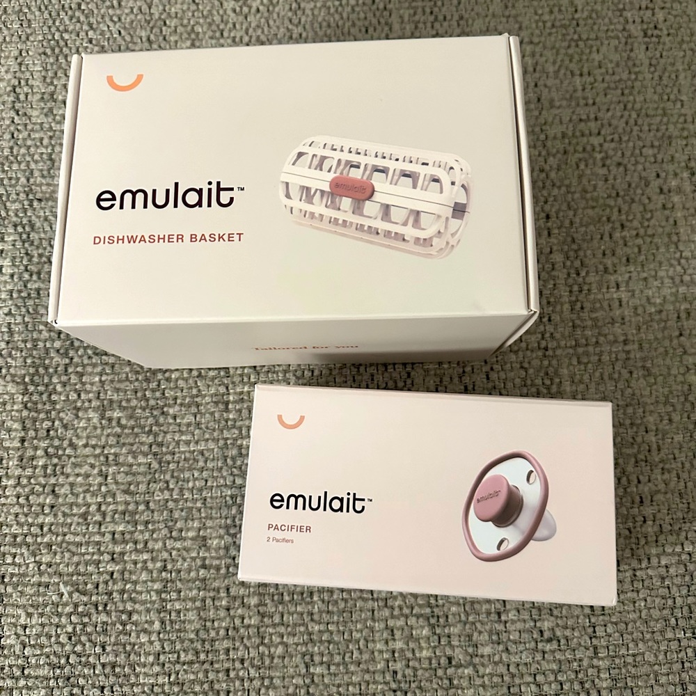 EMULAIT PACIFIERS AND DISHWASHER BASKET